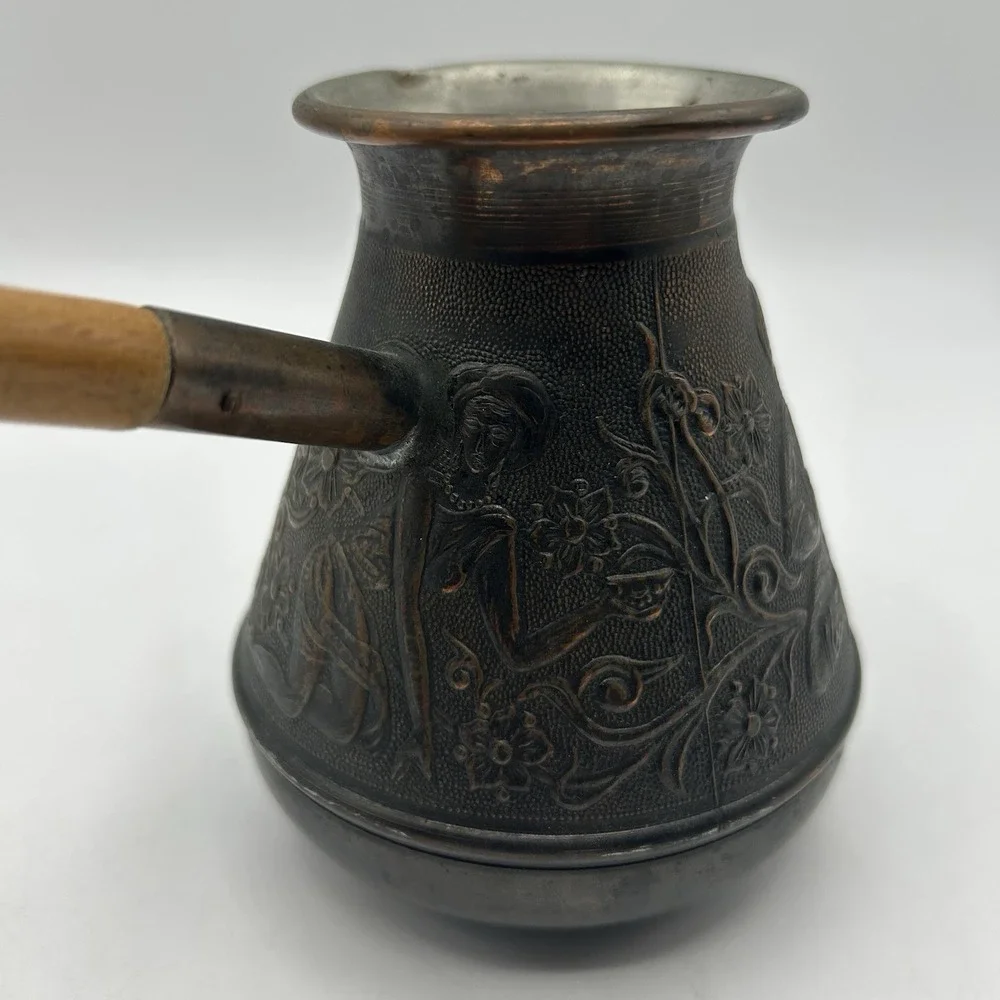 Vintage ARMENIAN COFFEE MAKER IBRIK CEZVE‎ Copper Turk Stanitsa Handmade